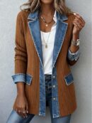 Women’s Long-Sleeve Denim Blazer Jacket