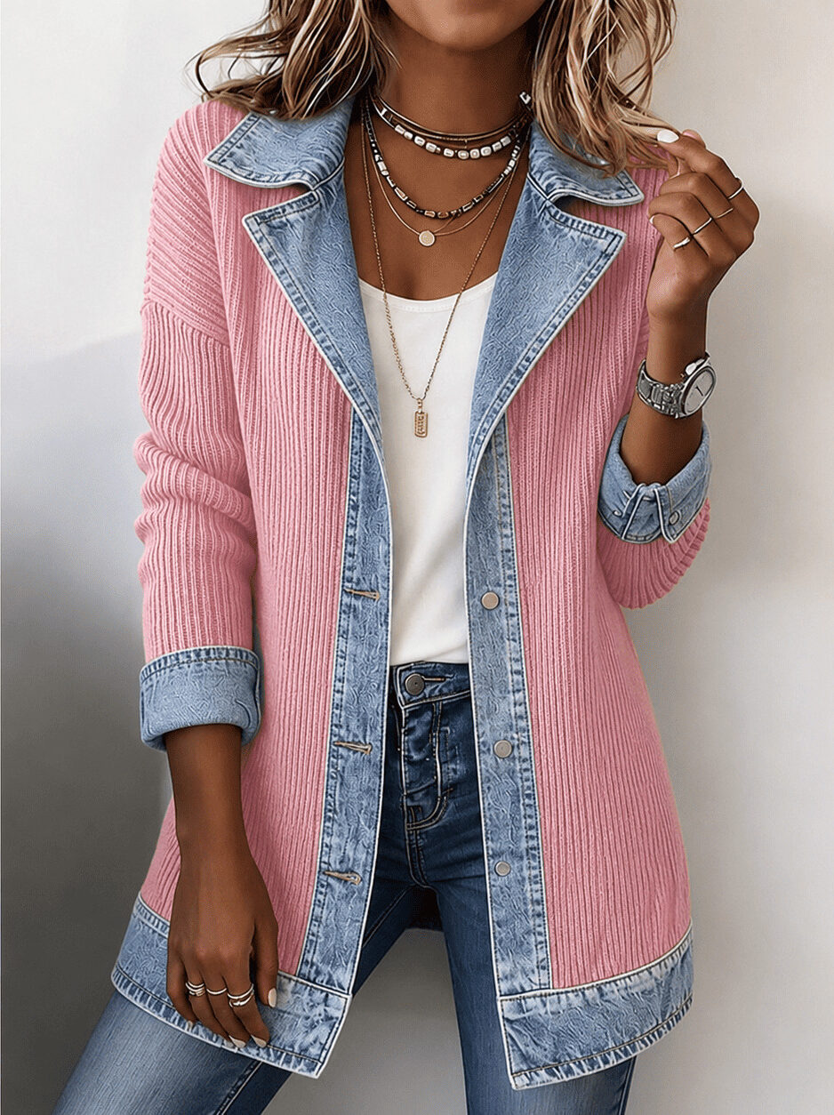 Beldor Denim Women’s Long-Sleeve Denim Blazer Jacket 8
